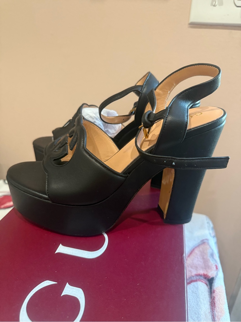 Black Platform Heel Sandals - Women's Dress Sandals